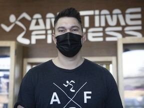 Jake Sinclair, owner of Anytime Fitness, inside the gym on Tuesday, December 21, 2021 in Regina.