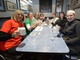 Irene Seiberling, left, and friends are shown at Nicky's Cafe on Dec. 17, 2016 during the Coffee Day fund-raiser for the Leader-Post Christmas Cheer Fund.