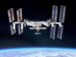 The International Space Station (ISS) photographed by Expedition 56 crew members from a Soyuz spacecraft after undocking on Oct. 4, 2018.