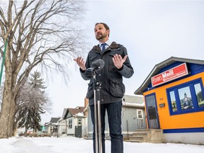 Official Opposition Leader Ryan Meili pictured here in December when he called for an acceleration of the COVID-19 booster shot program in light of a new UK Health Security Agency study that shows low vaccine protection against the Omicron variant with two doses alone. (Saskatoon StarPhoenix/Matt Smith)