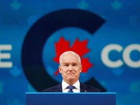Conservative Leader Erin O'Toole during an election-night party in Oshawa, Ont., on Sept. 21, 2021