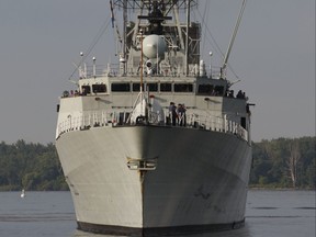 Royal Canadian Navy's ship Halifax Class Frigate HMCS Montreal in at Toronto's harbourfront is pictured on Aug. 31, 2011.