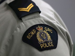 A Royal Canadian Mounted Police (RCMP) crest can be seen on a member's uniform in the RCMP "D" Division headquarters in Winnipeg, Manitoba, Canada, July 24, 2019.