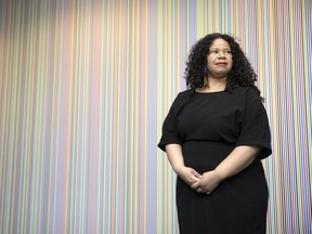 Crystal Mowry, the MacKenzie Art Gallery's new director of programs, poses for a photo in the gallery on Jan. 17, 2022 in Regina.