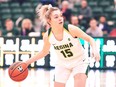 Madeleine Tell of the University of Regina Cougars women's basketball team recently returned to the court after a 23-month absence.