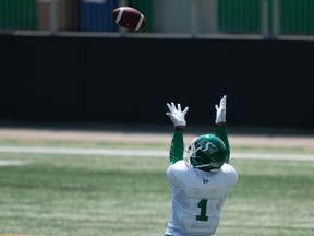 Columnist Rob Vanstone expects Saskatchewan Roughriders receiver Shaq Evans, shown last year at the CFL team's training camp, to enjoy a bounce-back season in 2022 and recapture his all-star form.