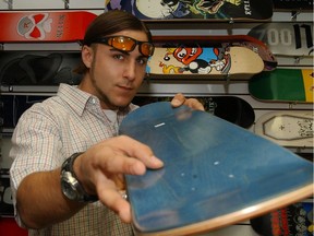 This 2003 Leader-Post photo shows Andrew Hincks working in a skateboard store in Sherwood Village Mall.