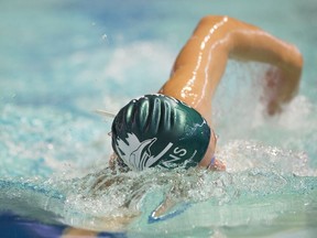 In this file photo from April 2019, Dolphins swimmer Michael McGillivray practices at the Lawson Aquatic Centre in Regina. The city has begun the process to renew the aquatics centre.
