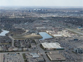 An aerial photo shows a view of Regina from the city's east side.