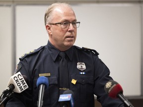 Regina Police Service Deputy Chief Dean Rae answers questions from the media about the convoy/protest on Albert street over the past weekend on Monday, February 7, 2022 in Regina. KAYLE NEIS / Regina Leader-Post