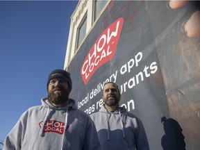 Chow Local co-owners Tim van Heerden and Jaco van Heerden stand for a portrait outside their office on Wednesday, February 9, 2022 in Regina.