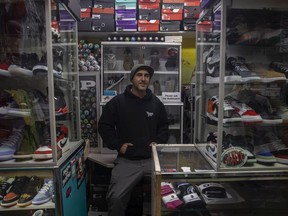 306 SHOP owner Andrew Hincks sits in his store on February 5, 2022 in Regina.