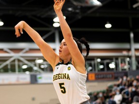 Faith Reid was in fine shooting form with the University of Regina Cougars women's basketball team during the 2021-22 season.