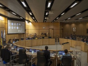 City Council sits in a meeting at Henry Baker Hall which was open to the public for the first time since COVID-19 measures where in place on Wednesday, March 2, 2022 in Regina.