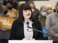 EMERALD PARK, SASK :  March 3, 2022 --   Regina Lakeview MLA Carla Beck announces her candidacy for the NDP leadership race at Xtended Hydraulics on Thursday, March 3, 2022 in Emerald Park .

TROY FLEECE / Regina Leader-Post