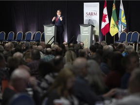 Premier Scott Moe addresses the Saskatchewan Association of Rural Municipalities annual convention at the Queensbury Convention Centre on Wednesday, March 16, 2022 in Regina.

TROY FLEECE / Regina Leader-Post