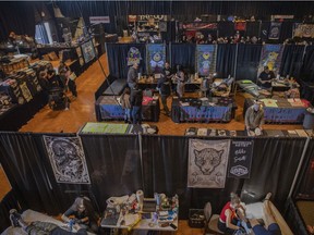There were an array of tattoo booths at the Pile O Bones tattoo convention at the Turvey Centre on Saturday, March 19, 2022.