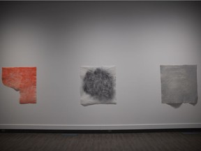 Middlemiss uses vellum and liquid media to create her works.