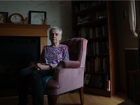 Ruth Card who sits in her home for a portrait in her home on Tuesday, March 29, 2022 in Regina, nearly fell victim to a scam on Monday when someone posing as their grandson called asking for $9,400 to get out of jail.