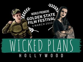 Poster for Wicked Plans featuring Devlin Horth (Hulk) and Elly Gerspacher (vampire).