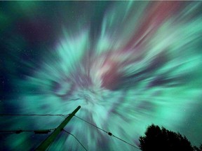 The Northern Lights near Preeceville, Saskatchewan on March 30, 2022. Photo by Larry Hubich.