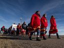 A walk along Highway 16 toward Saskatoon in April was intended to raise awareness of Missing and Murdered Indigenous Women and Girls.