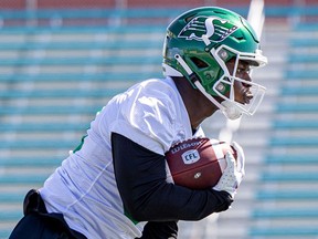 Justin Covington is among many candidates to become the Saskatchewan Roughriders' featured running back.