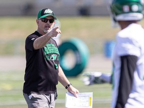Saskatchewan Roughriders head coach Craig Dickenson pointed toward the CFL standings during a Monday morning  meeting with the players.