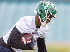Saskatchewan Roughriders receiver Jester Weah is a player to watch in Saturday's Green and White game.