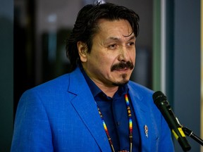 Chief Darcy Bear of the Whitecap Dakota First Nation speaks in Saskatoon, SK on Tuesday, November 2, 2021. (Saskatoon StarPhoenix)