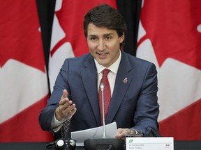 This file photo shows Prime Minister Justin Trudeau, who spoke virtually to a conference of municipal leaders in Regina on Friday.