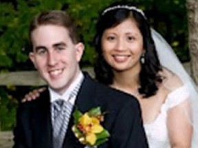 Philip Grandine poses with Anna Grandine on their wedding day in 2008. (ABOUT IMAGE PHOTOGRAPHY PHOTO)