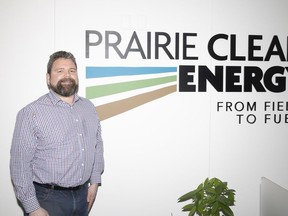 CEO of Prairie Clean Energy, Mark Cooper stands for a portrait at his offices in early May.
