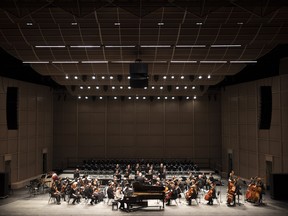 L'Orchestre symphonique de Regina se produit lors d'une répétition générale pour leur interprétation de la Symphonie no 9 de Beethoven au Conexus Arts Centre le 14 mai 2022 à Regina.