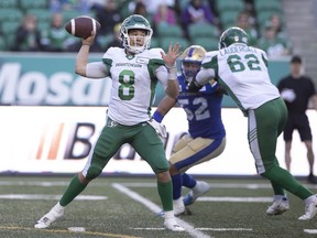 Mason Fine threw a touchdown pass in a losing cause as the Roughriders fell 25-16 to Winnipeg on Tuesday at Mosaic Stadium.