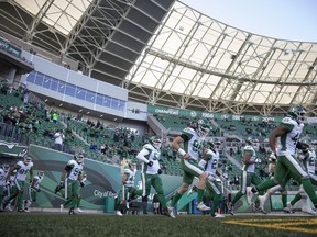 A sparse crowd greeted the Saskatchewan Roughriders on Tuesday night at Mosaic Stadium.