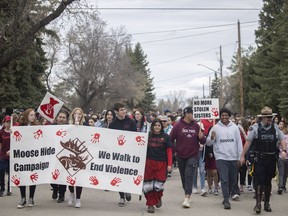 Supporters joined a group of youth in Indian Head called The Change Makers for a walk on Thursday, with the hope of helping end child abuse and gender-based violence across Turtle Island.