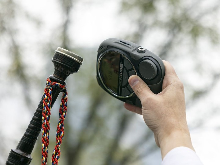  A digital instrument is used to check the sound levels of bagpipes at the Saskatchewan Highland Games and Celtic Festival held in Victoria Park on Saturday, May 21, 2022 in Regina.
