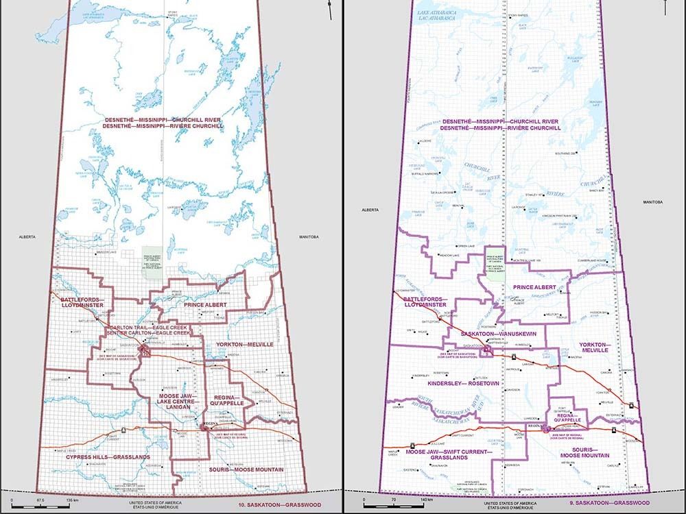 Sask Riding Shake Up Opens Up Competition In Saskatoon Professor   New Map Old Map Sask Electoral Proposal 