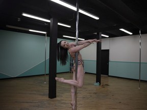 Danielle Reed is shown at her newly opened pole fitness studio in Regina.