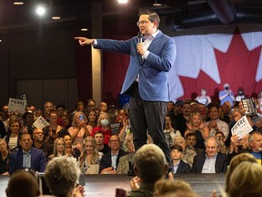 Pierre Poilievre, candidate for the leaders of the Conservative Party of Canada, greets more than 2,000 supporters who came to his rally at Prairieland Park. Photo taken in Saskatoon, Sask. on Tuesday May 31, 2022.