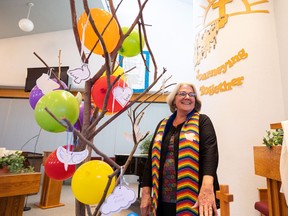 Rev. Brenda Curtis in the chapel of Westminster United Church in Humboldt, where they've been putting a lot of effort in becoming inclusive and affirming of LGBTQ2S+ people.