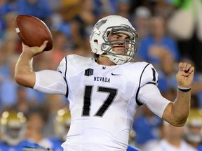 Current Saskatchewan Roughriders quarterback Cody Fajardo, shown with the University of Nevada Wolf Pack in 2013, caught Roy Shivers' eye while starring in the NCAA ranks.