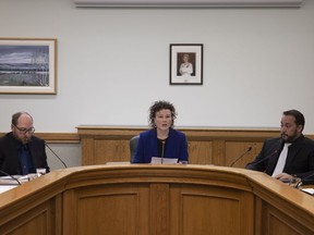 Provincial auditor Tara Clemett speaks during a press conference inside the Saskatchewan Legislative Building releasing her 2022 report, volume 1 on June 7, 2022.