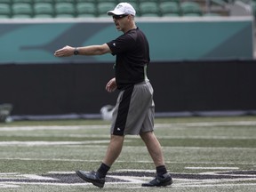 Roughriders head coach Craig Dickenson, shown in this file photo, was pleased with the improved mood of his players on Thursday.
