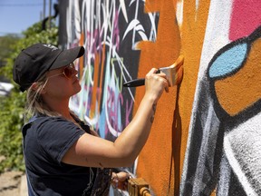 Smith started painting on Saturday and anticipates finishing the final touches on Leopold’s art in approximately another week — weather permitting, of course.