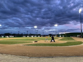 The Regina Red Sox and Moose Jaw Miller Express played under a colourful sky Monday night at Currie Field — a facility that is long past its best-before date, according to Rob Vanstone.