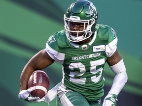 The Roughriders' Jamal Morrow has a CFL-best 335 rushing yards after five games.