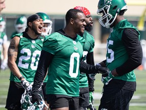 Rolan Milligan, 0, is the last member of the Saskatchewan Roughriders' defensive backfield to register an interception — a pick that took place Aug. 13.