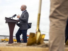 Jeff Vassart, President of Cargill Canada, speaks during a ceremonial groundbreaking event for a Cargill canola processing facility on Tuesday, July 19, 2022 in Regina.